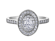Double Halo Oval Diamond Engagement Ring